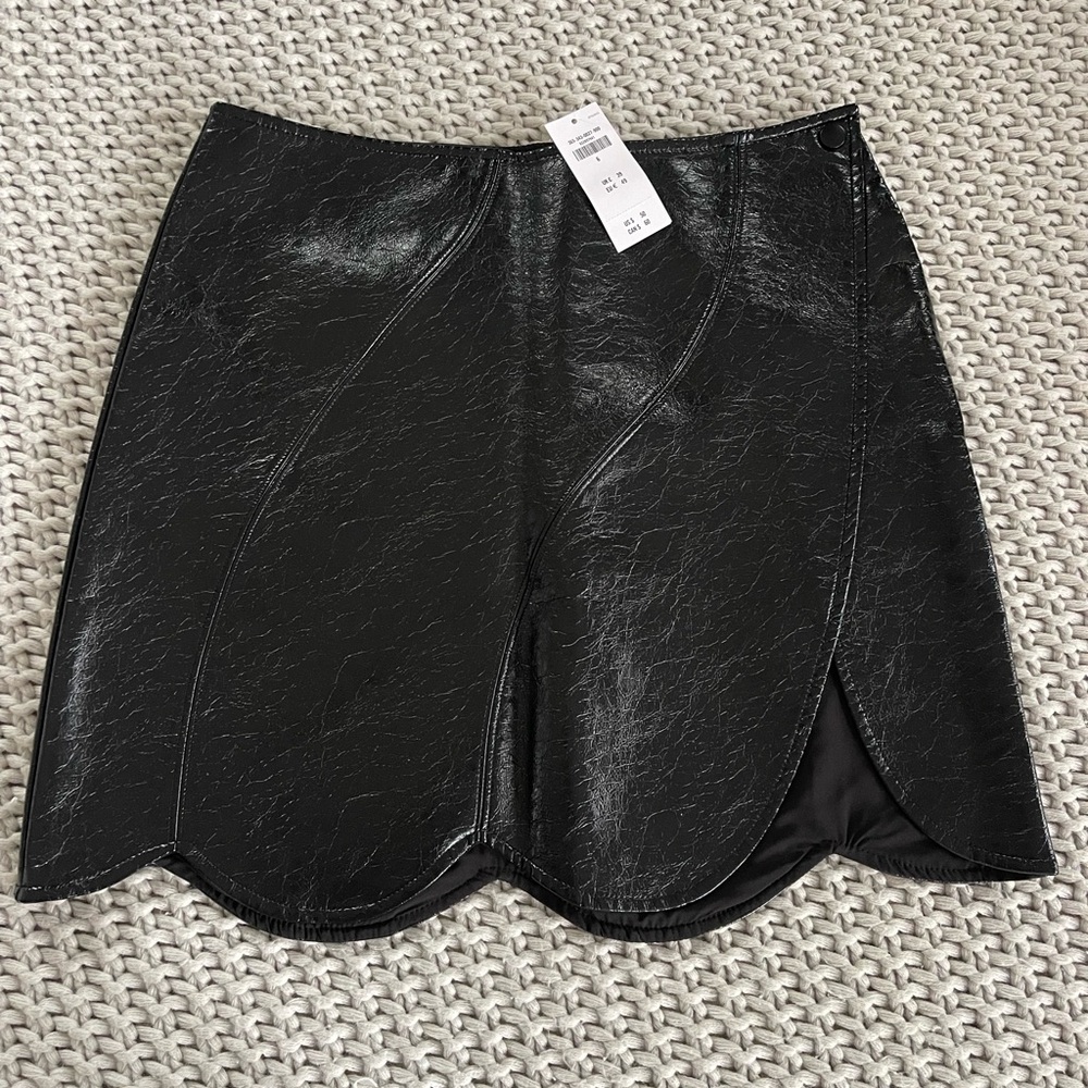 Hollister Black Faux Leather Skirt